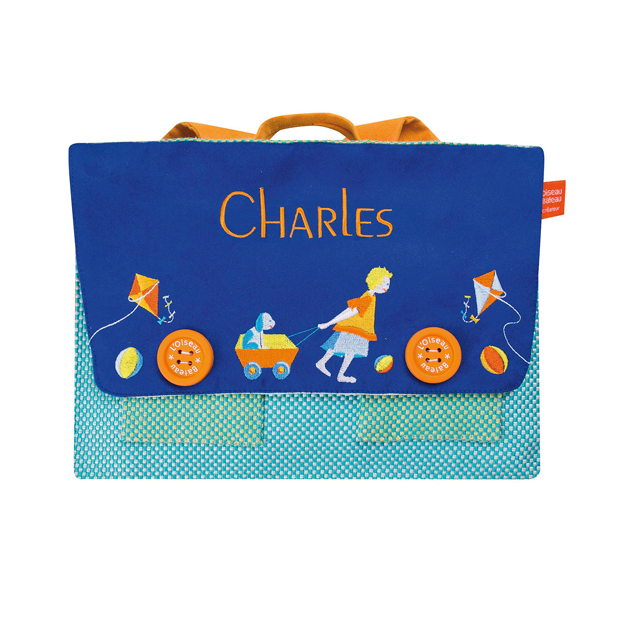 Cartable personnalise maternelle enfant Chariot L Oiseau Bateau