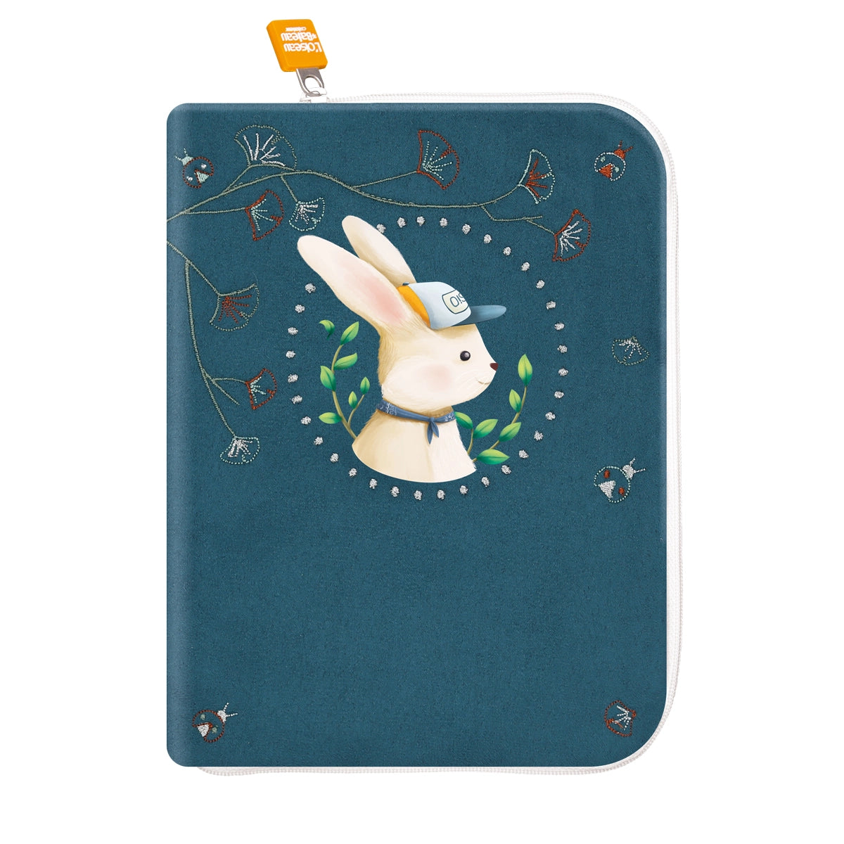 Protège carnet de santé personnalisé bébé – Lapin casquette
