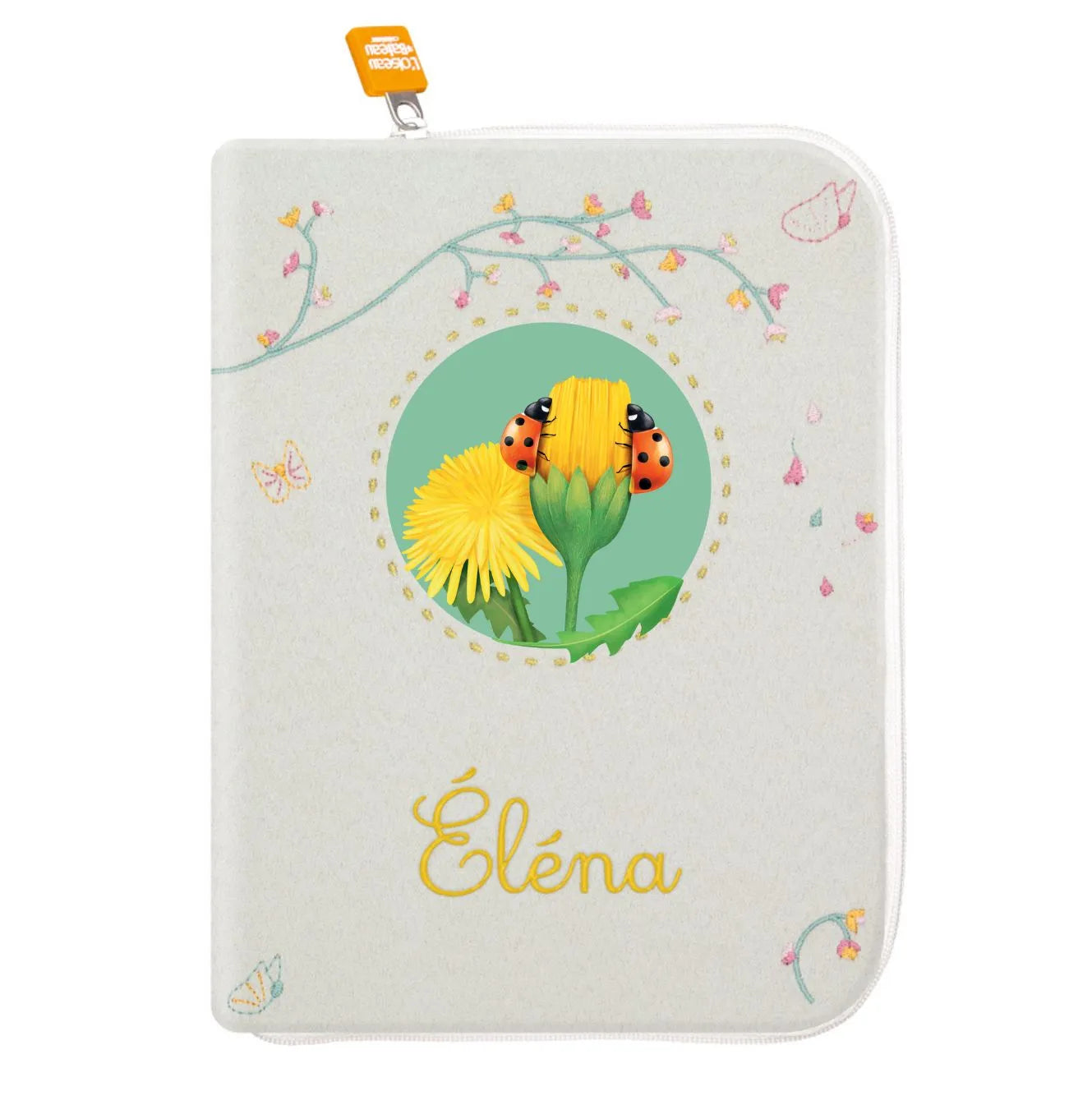 idee protege carnet de sante bebe, protege carnet de sante personnalise, theme daim, couleur jaune, tissus 100% coton oeko tex, cadeau de naissance personnalisé, cadeau de naissance original, design français, marque française, l'oiseau bateau, cadeau de noël bébé, cadeau de noël personnalisé