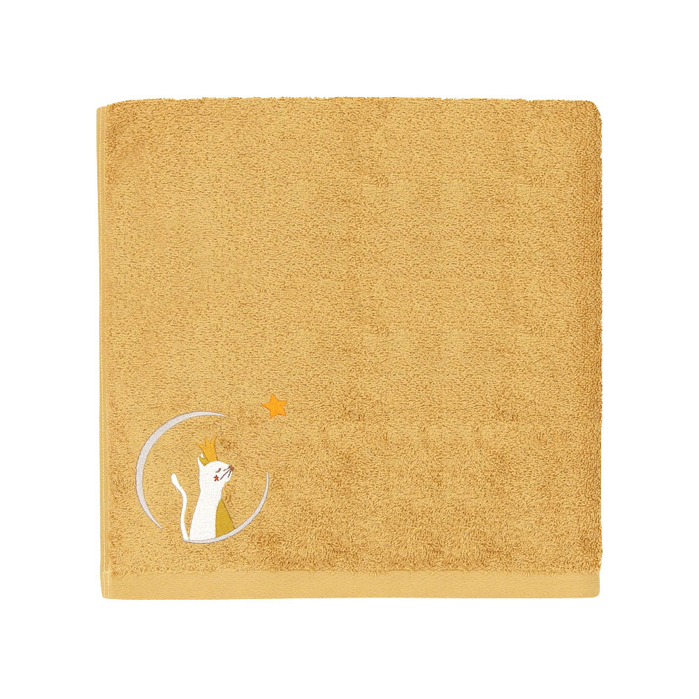 serviette enfant, serviette enfant personnalisee, serviette bebe, serviette bebe personnalise, cadeau de naissance, serviette personnalise, serviette 70 x 140, serviette 50 x 100, 100% coton oeko-tex, serviette absorbante enfant, design français, creation française, marque française, l'oiseau bateau, jaune, chat