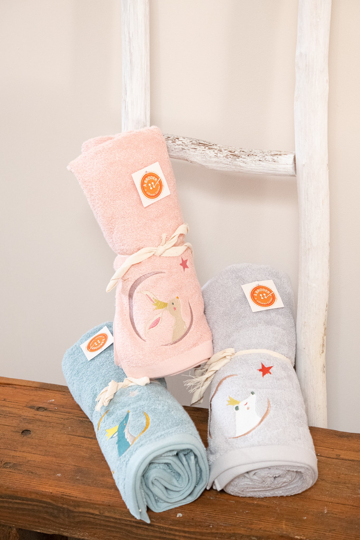 Serviette personnalisée bébé et enfant - Renard Bleu