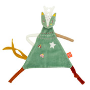 idée doudou bébé, doudou daim couleur verte, doudou en velours, doudou bébé personnalisé, création française, marque française, l'oiseau bateau, coton 100% oeko-tex.