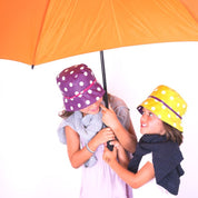 idee chapeau enfant, bob enfant, bob bebe, chapeau bebe, chapeau colore enfant, tissu a pois, chapeau pluie enfant, bob pluie enfant, design français, marque française, creation française, accessoire enfant, chapeau de pluie enfant, chapeau de pluie bebe