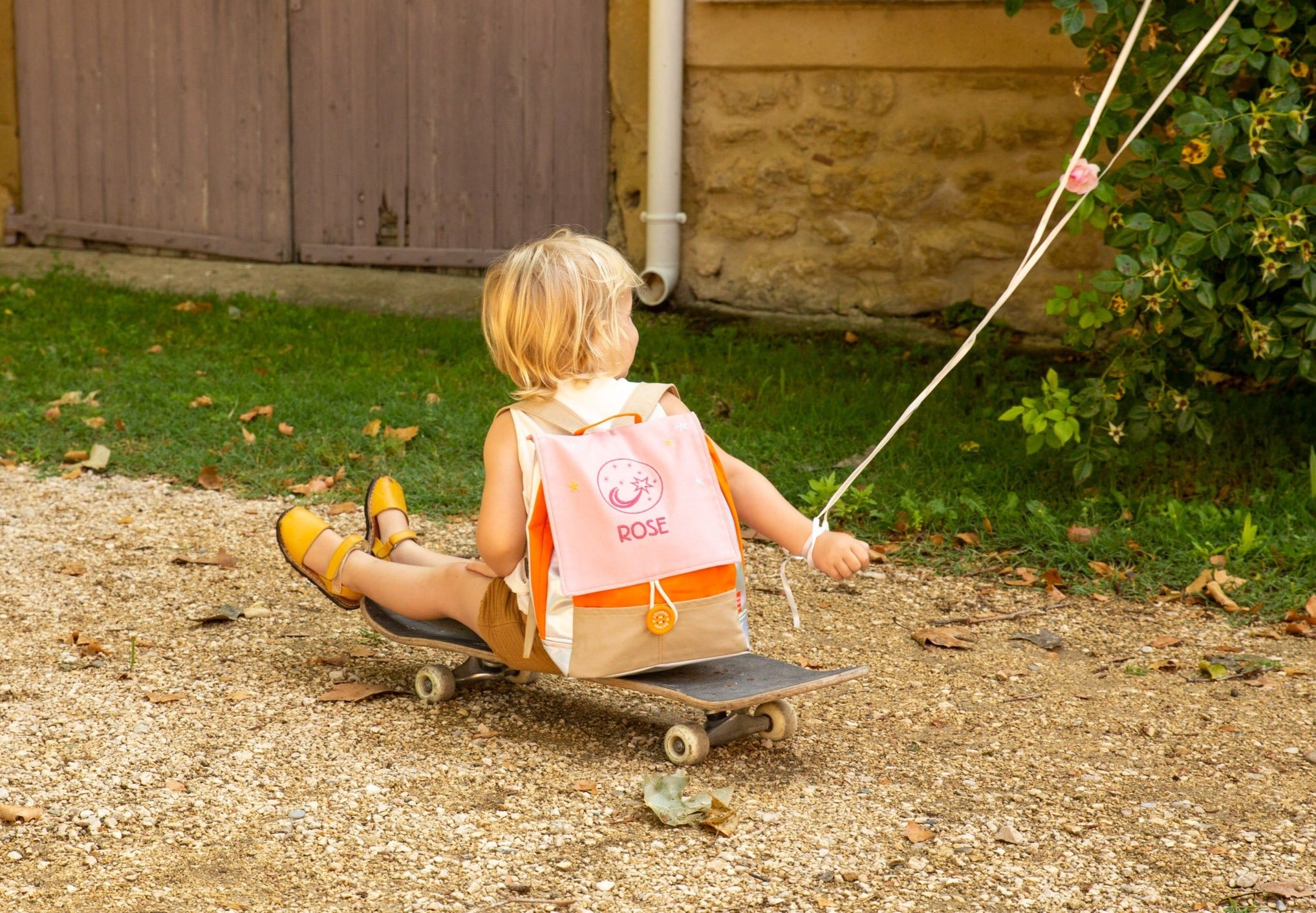 Sac à dos personnalisé enfant Astro - Orange et Poudre