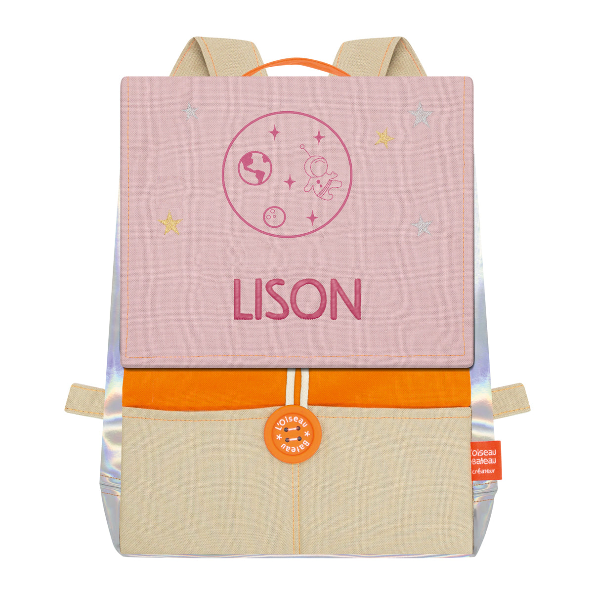 Sac à dos personnalisé enfant Astro - Orange et Poudre