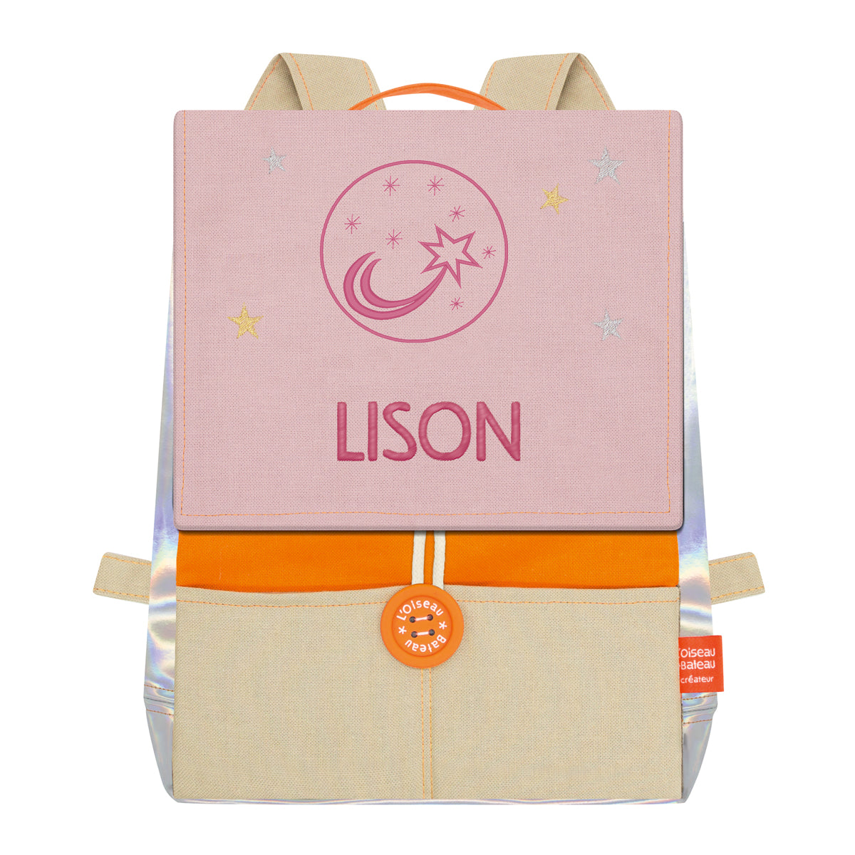 Sac à dos personnalisé enfant Astro - Orange et Poudre