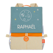 Sac à dos personnalisé pour enfant Astro - Orange et Océan