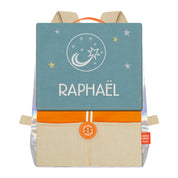 Sac à dos personnalisé pour enfant Astro - Orange et Océan