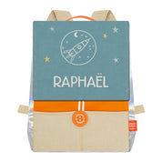 Sac à dos personnalisé pour enfant Astro - Orange et Océan