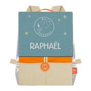 Sac à dos personnalisé pour enfant Astro - Orange et Océan