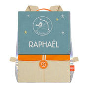 Sac à dos personnalisé pour enfant Astro - Orange et Océan