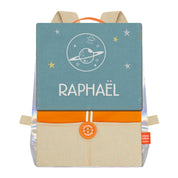 Sac à dos personnalisé pour enfant Astro - Orange et Océan