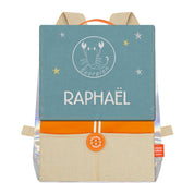 Sac à dos personnalisé pour enfant Astro - Orange et Océan