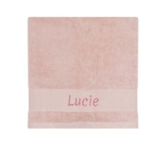 serviette enfant, serviette enfant personnalisee, serviette bebe, serviette bebe personnalise, cadeau de naissance, serviette personnalise, serviette 70 x 140, serviette 50 x 100, 100% coton oeko-tex, serviette absorbante enfant, design français, creation française, marque française, l'oiseau bateau, rose, lapin