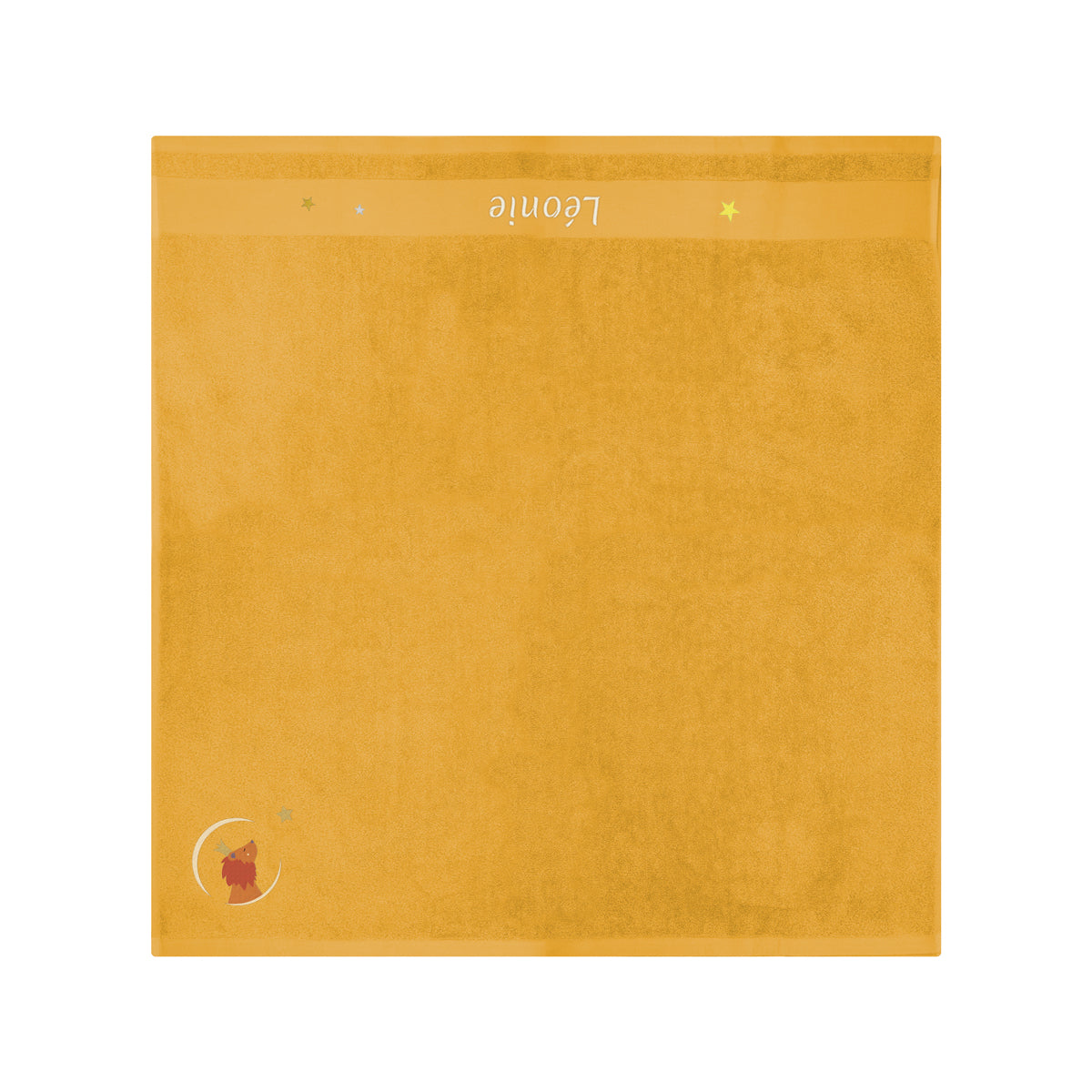 Carre de bain bebe, carre de bain personnalise bebe, carre de bain personnalise, serviette plage bebe, serviette plage personnalisee, serviette bebe evolutive, serviette evolutive, cadeau de naissance, serviette personnalisee, 100% coton oeko-tex, serviette absorbante enfant, design français, creation française, marque française, l'oiseau bateau, jaune, lion
