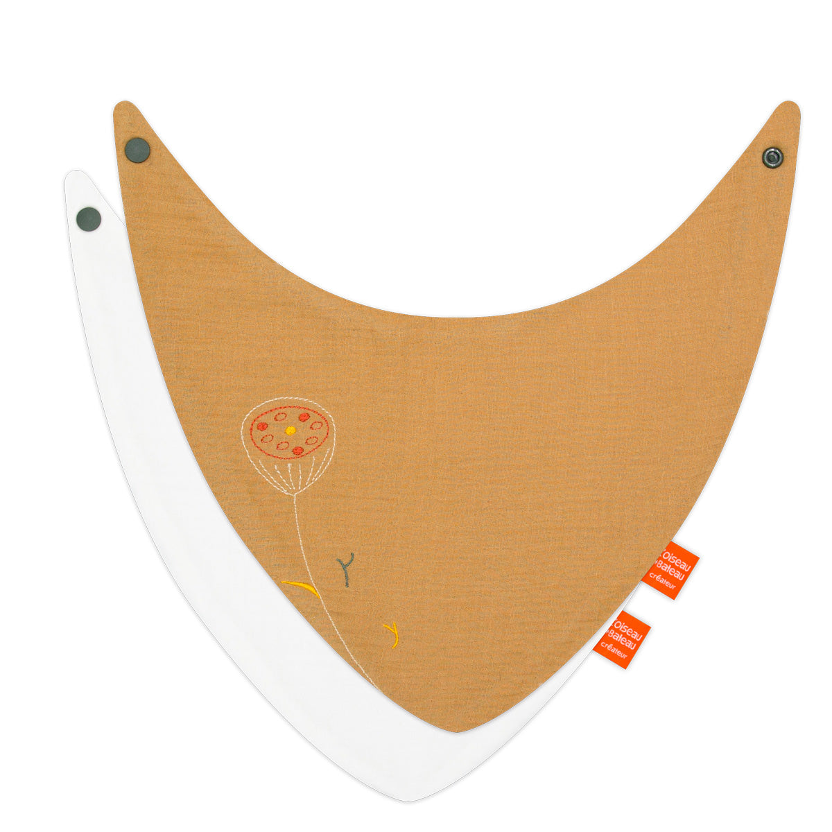 idée bavoir bebe, bavoir personnalise, bavoir brode au prenom, bavoir bebe en gaze de coton, bavoir bandana, idee cadeau naissance, design français, marque française, l’oiseau bateau.