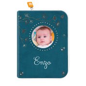 Protège carnet de santé personnalisé bébé avec photo personnalisée – Turquoise