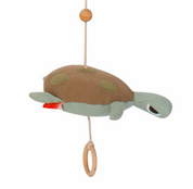 idee mobile decoratif pour enfant en forme de tortue, decoration chambre d'enfant, mobile pour bebe en tissu, mobile perle bois naturel, creation française, marque française, l'oiseau bateau