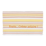 fouta enfant, fouta personnalisee enfant, fouta parent, matchy match, fouta plage enfant, fouta plage personnalisee, fouta grande taille, fouta 100% coton oeko-tex, design français, creation française, marque française, l'oiseau bateau, jaune