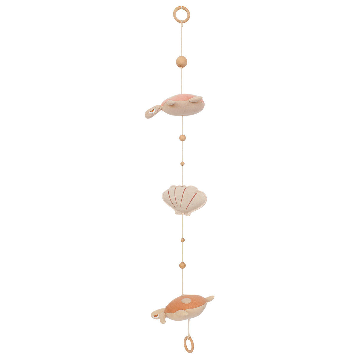 idee mobile decoratif pour enfant en forme de tortue, decoration chambre d'enfant, mobile pour bebe en tissu, mobile perle bois naturel, creation française, marque française, l'oiseau bateau