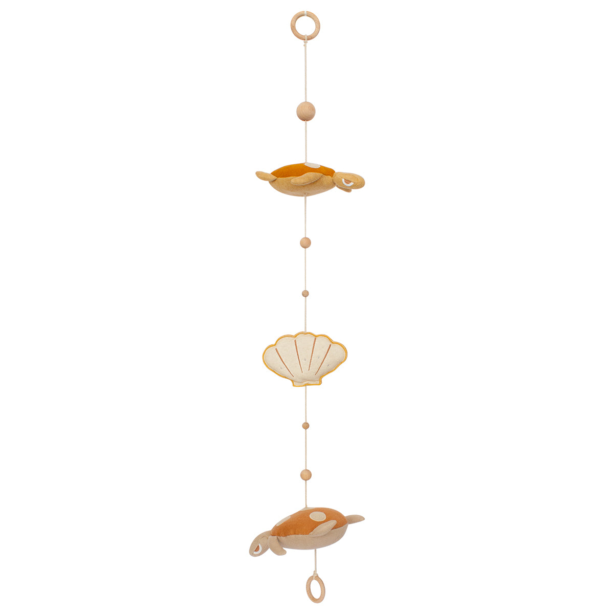 idee mobile decoratif pour enfant en forme de tortue, decoration chambre d'enfant, mobile pour bebe en tissu, mobile perle bois naturel, creation française, marque française, l'oiseau bateau