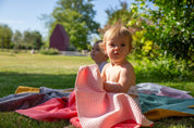 idee couverture bebe personnalisee,  rose,couverture bebe nid d’abeille, , coton 100% oeko-tex, creation française, design français, marque française, l’oiseau bateau. 