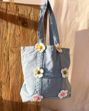 Sac Cabas - Fleurs Bleu