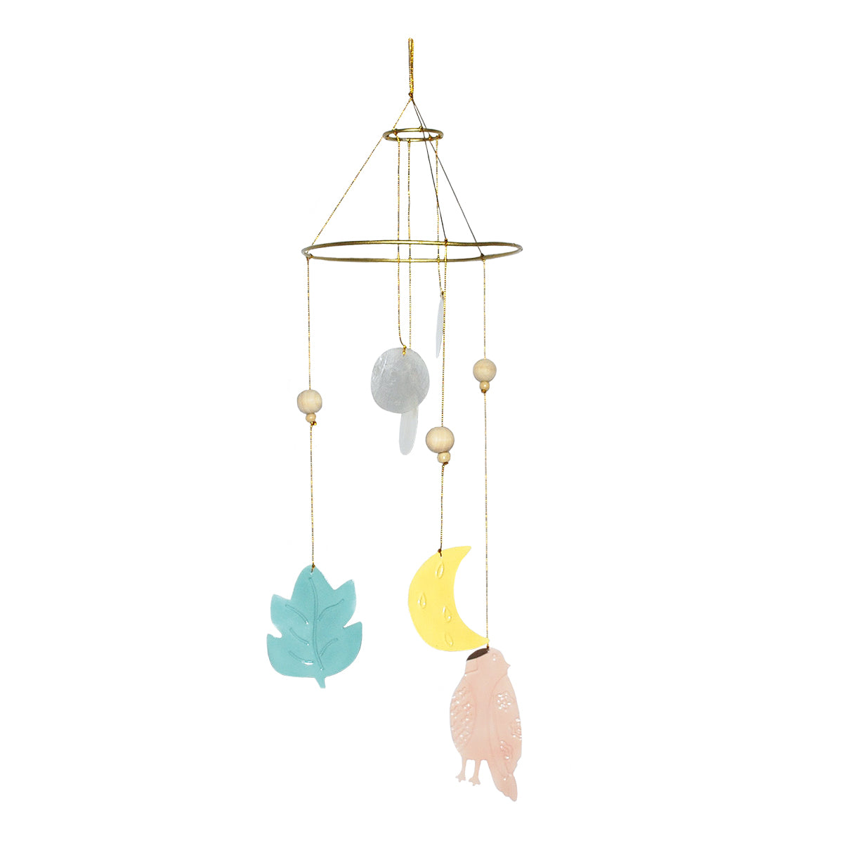 idee mobile en metal pour enfant, mobile decoratif pour enfant, decoration de chambre d'enfant, mobile feerique, fabrication artisanale, peint a la main, creation française, marque française l'oiseau bateau, cadeau de naissance original