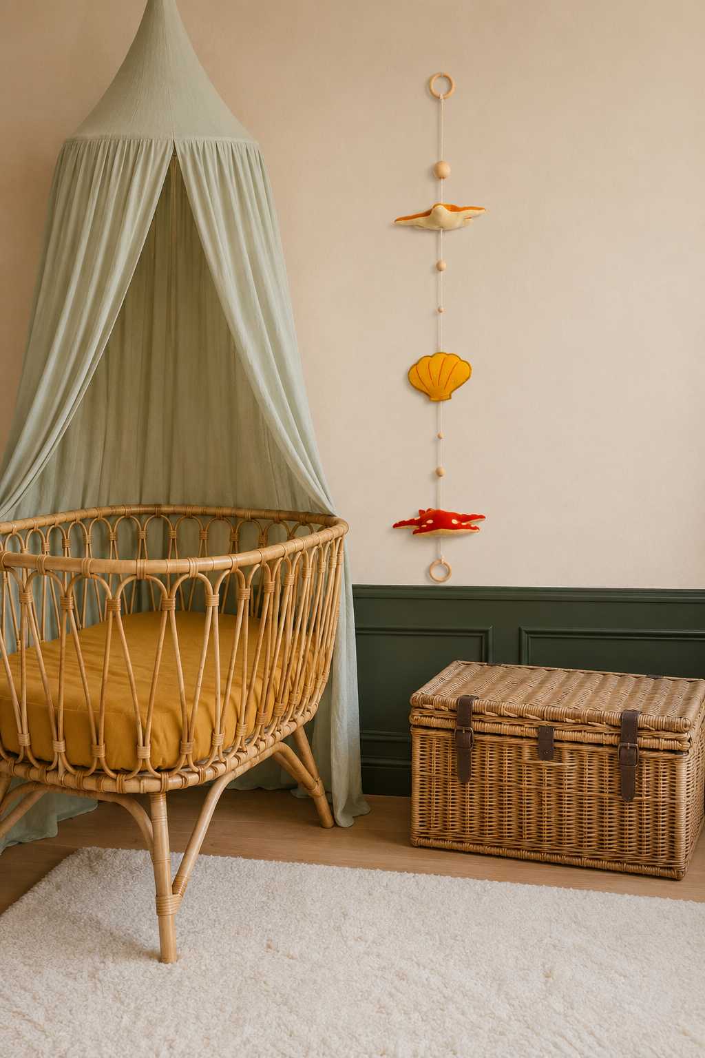 Mobile tissu bébé - Étoile de mer or
