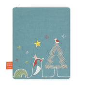 idee protege carnet de sante bebe, protege carnet de sante personnalise, theme pingouin, couleur bleu, tissus 100% coton oeko tex, cadeau de naissance personnalisé, cadeau de naissance original, design français, marque française, l'oiseau bateau.