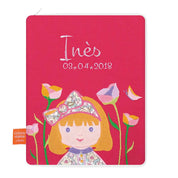 idee portege carnet de sante bebe, protege carnet de sante personnalise, theme alice au payx des merveilles, couleur rose, tissus 100% coton oeko tex, cadeau de naissance personnalisé, cadeau de naissance original, design français, marque française, l'oiseau bateau.