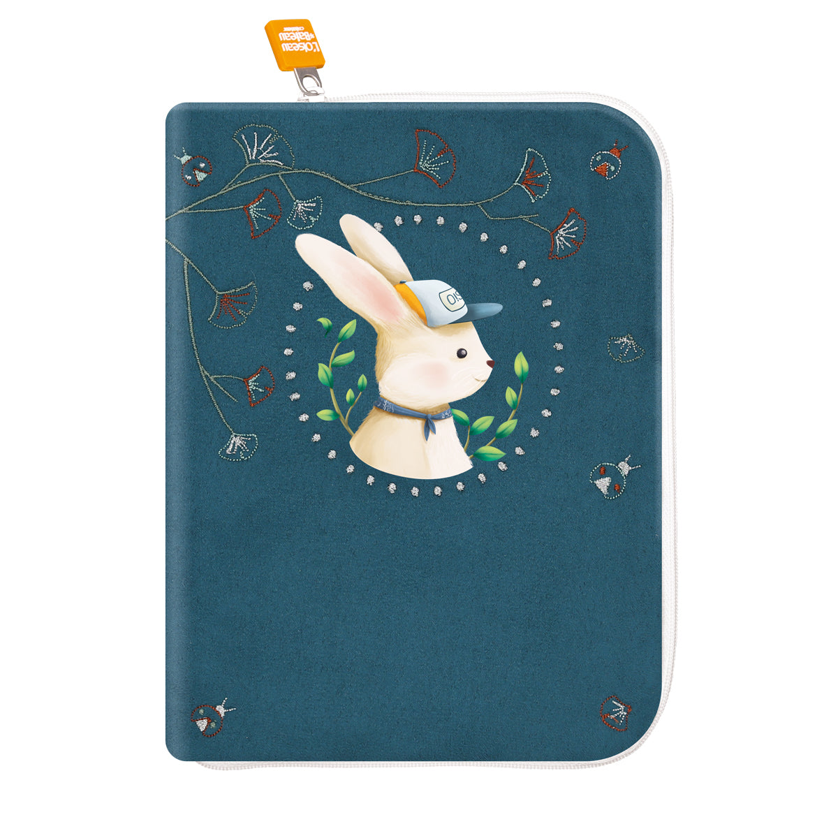 Protège carnet de santé personnalisé bébé – Lapin casquette