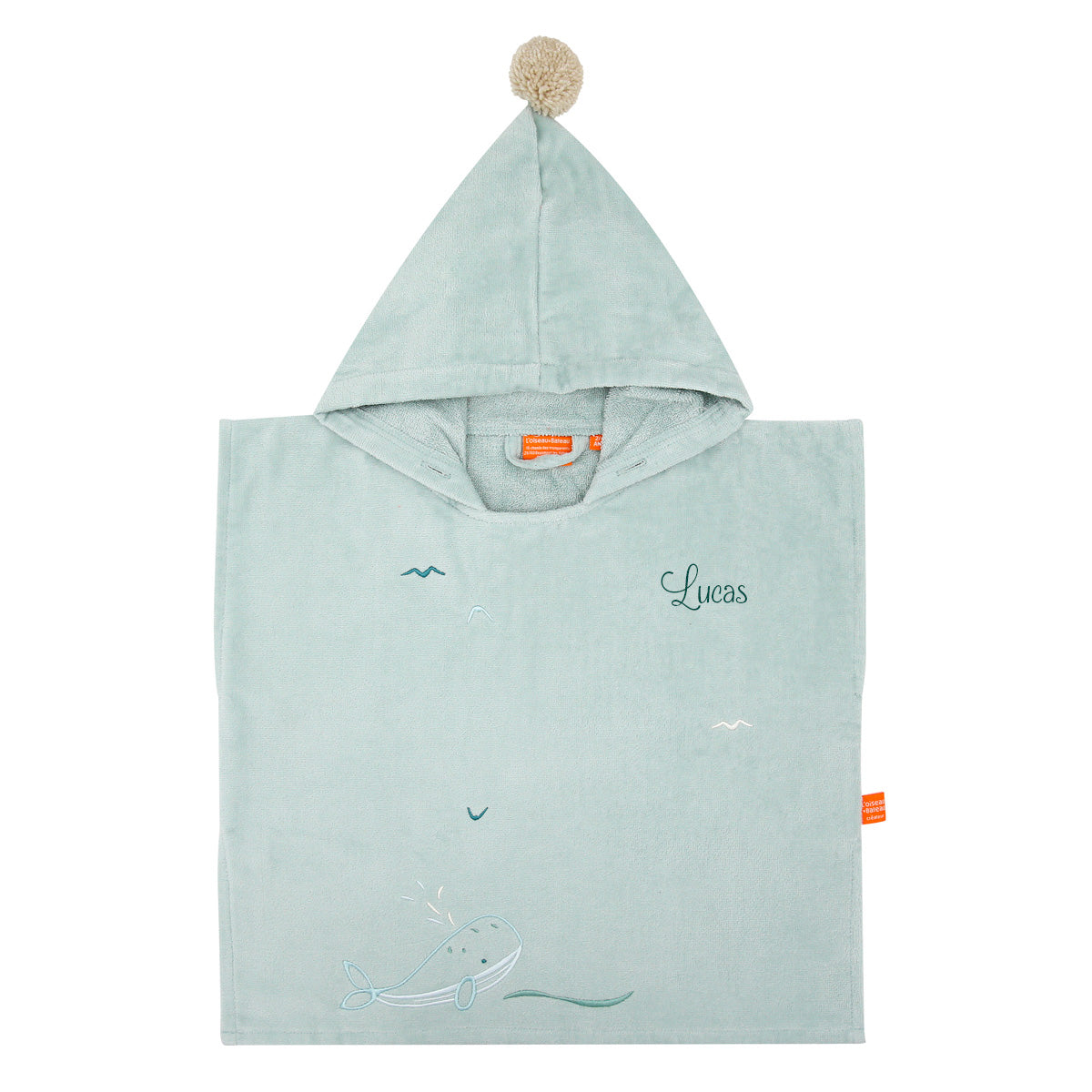Cape de bain bebe, cape de bain enfant, cape de bain  personnalisee bebe, cape de bain personnalisee enfant,cadeau de naissance, cadeau de naissance personnalise, carre de bain bebe, carre de bain enfant, poncho de bain bebe, poncho de bain enfant, creation française, design français, marque française, l'oiseau bateau, cape de bain bleu, theme baleine