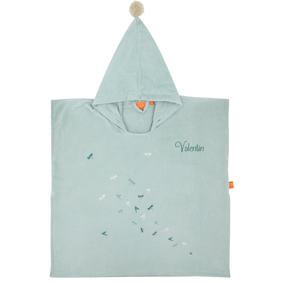 Cape de bain bebe, cape de bain enfant, cape de bain  personnalisee bebe, cape de bain personnalisee enfant,cadeau de naissance, cadeau de naissance personnalise, carre de bain bebe, carre de bain enfant, poncho de bain bebe, poncho de bain enfant, creation française, design français, marque française, l'oiseau bateau, cape de bain bleu, theme libellule