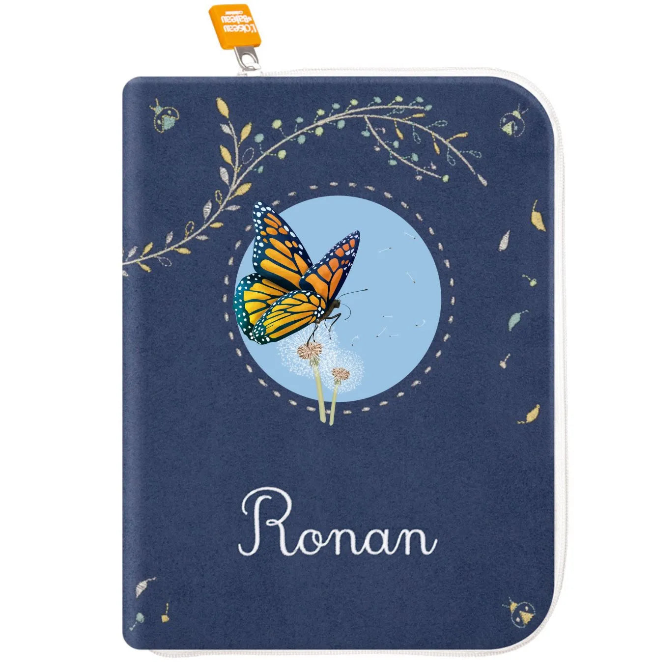 idee protege carnet de sante bebe, protege carnet de sante personnalise, theme daim, couleur jaune, tissus 100% coton oeko tex, cadeau de naissance personnalisé, cadeau de naissance original, design français, marque française, l'oiseau bateau, cadeau de noël bébé, cadeau de noël personnalisé