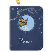 idee protege carnet de sante bebe, protege carnet de sante personnalise, theme daim, couleur jaune, tissus 100% coton oeko tex, cadeau de naissance personnalisé, cadeau de naissance original, design français, marque française, l'oiseau bateau, cadeau de noël bébé, cadeau de noël personnalisé
