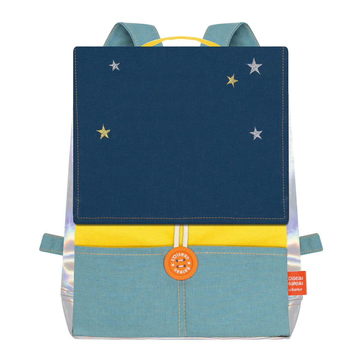 Personalized Astro children's backpack - Mustard and Gauloise