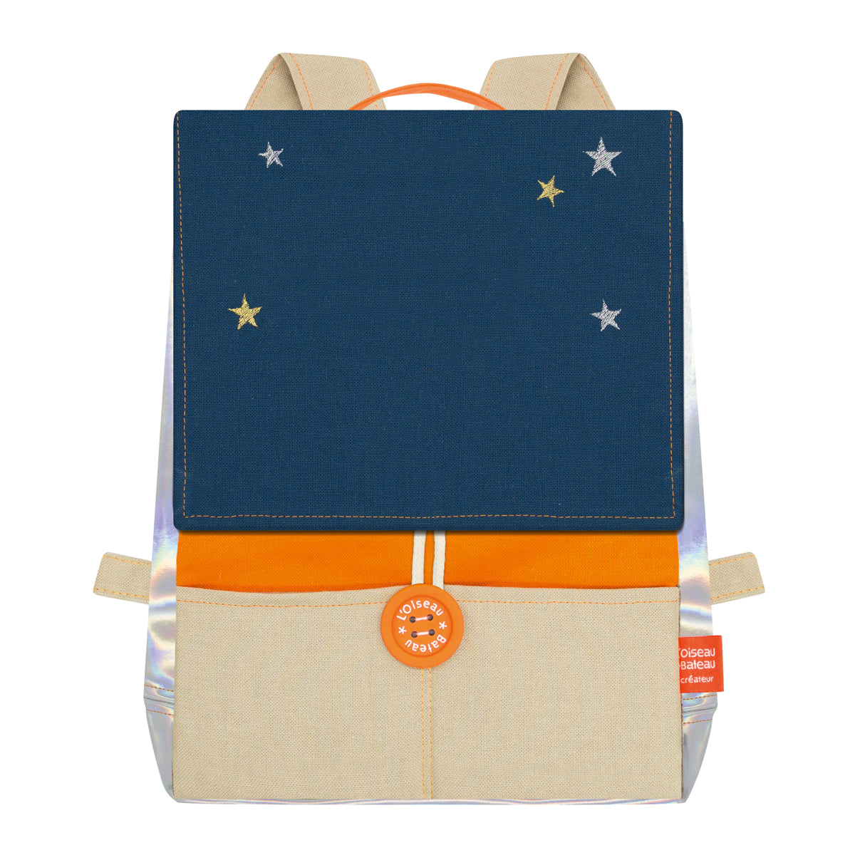 Personalized Astro children's backpack - Orange and Gauloise