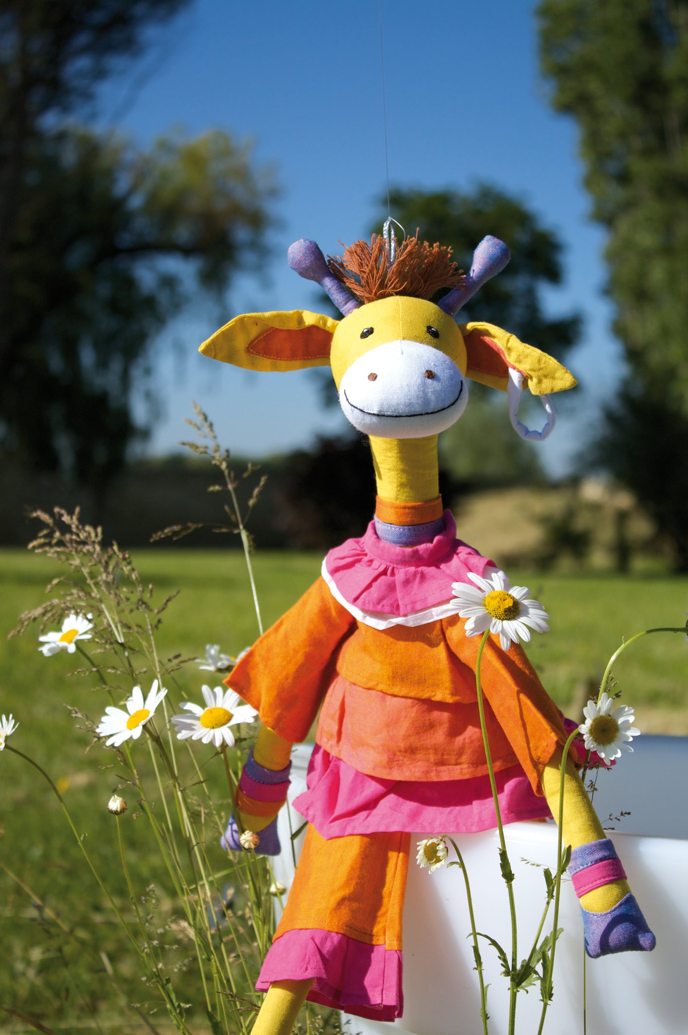 Fabric doll - Z'azimaux - Yellow giraffe