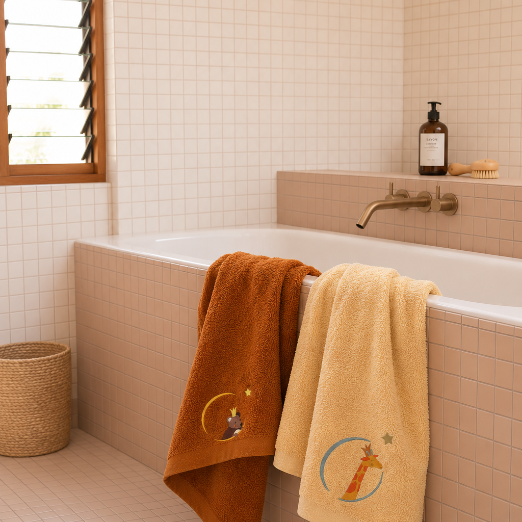 serviette de bain enfant, serviette de bain enfant personnalisee, serviette de bain bebe, serviette de bain bebe personnalise, cadeau de naissance, serviette de bain personnalise, serviette de bain 70 x 140, serviette de bain absorbante enfant, 