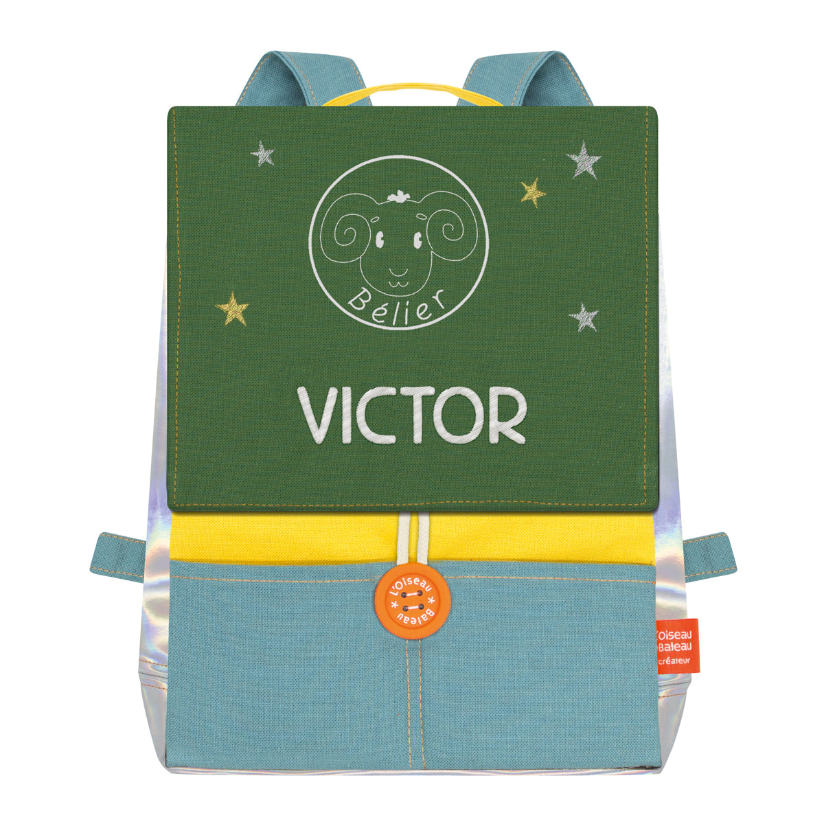 Sac à dos personnalisé enfant Astro - Moutarde et Mousse