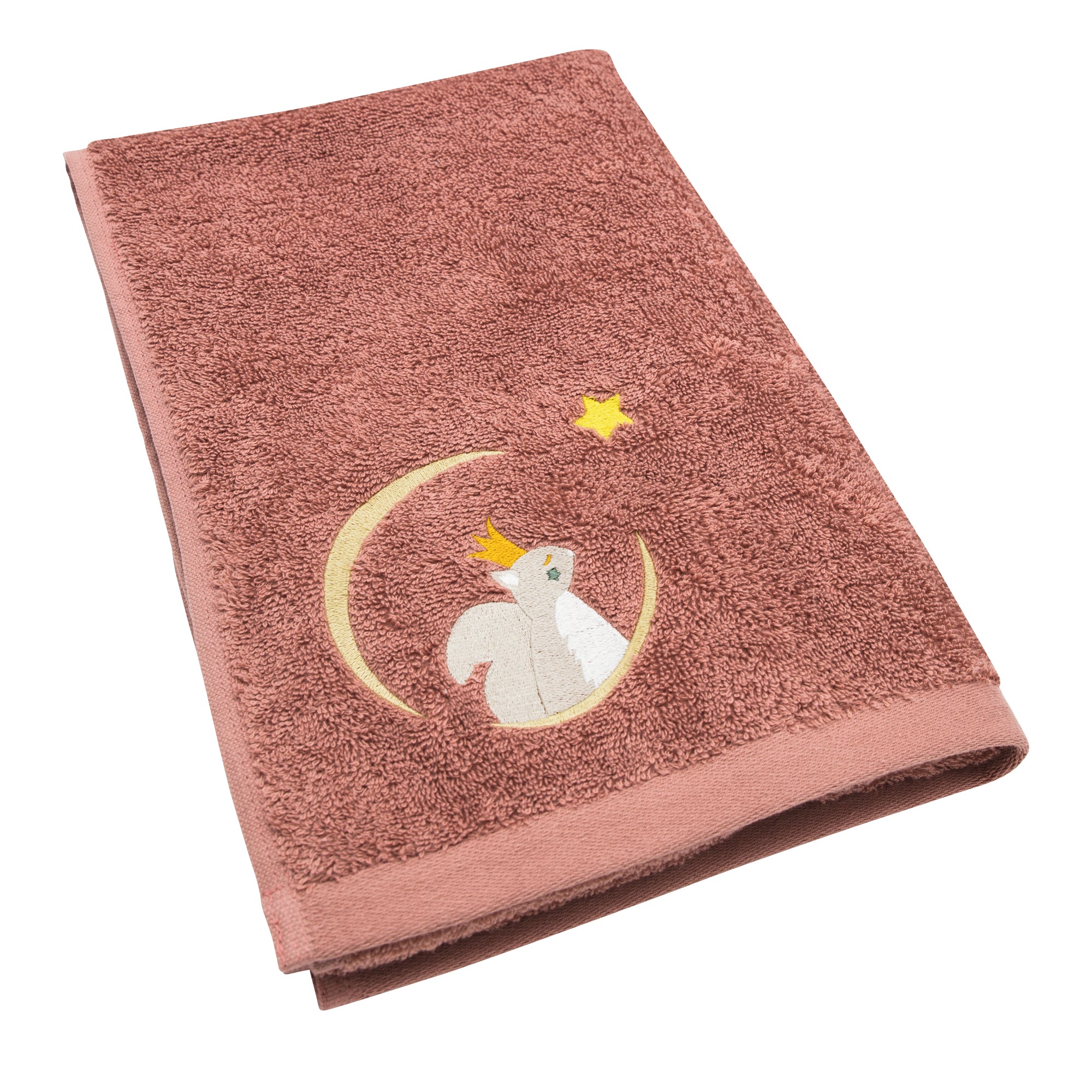 serviette enfant, serviette enfant personnalisee, serviette bebe, serviette bebe personnalise, cadeau de naissance, serviette personnalise, serviette 70 x 140, serviette 50 x 100, 100% coton oeko-tex, serviette absorbante enfant, design français, creation française, marque française, l'oiseau bateau, marsala, ecrureuil