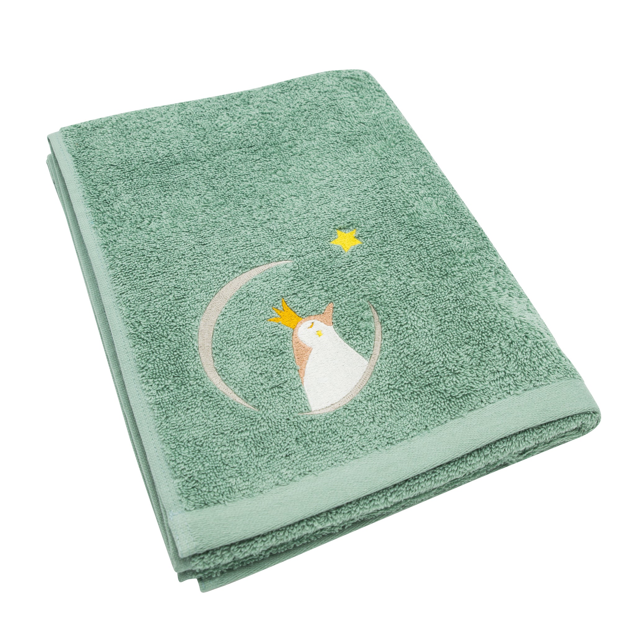 serviette enfant, serviette enfant personnalisee, serviette bebe, serviette bebe personnalise, cadeau de naissance, serviette personnalise, serviette 70 x 140, serviette 50 x 100, 100% coton oeko-tex, serviette absorbante enfant, design français, creation française, marque française, l'oiseau bateau, vert, pingouin