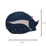 dee tapis d’éveil bebe, tapis en tissu, tapis renard bleu nuit, coton 100% Oeko-tex, idee cadeau de naissance, decoration chambre bebe, decoration chambre enfant, design français, création française, marque française, l’oiseau bateau. 